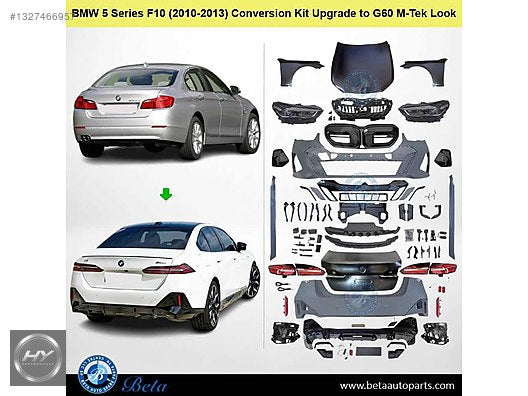 BMW 5 Serisi F10 G60 M Sport Komple Dönüşüm Body Kit Seti