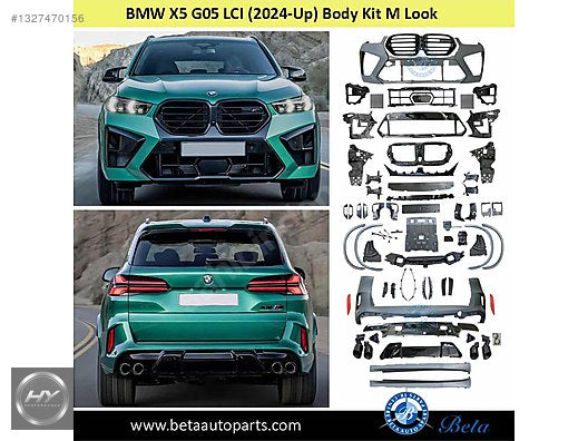 BMW X5 G05 LCI 2022+ Uyumlu X5M Body Kit Ön Arka Tampon Seti