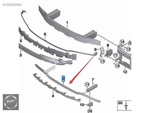 BMW G20 3 Serisi M Paket Ön Alt Tampon Demiri (OEM: 51118079669)