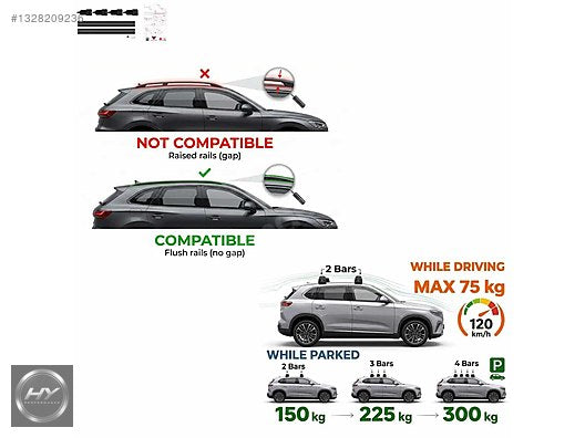 BMW X1 F48 2016-2022 Alüminyum Tavan Ara Atkı Tavan Çıtası Siyah