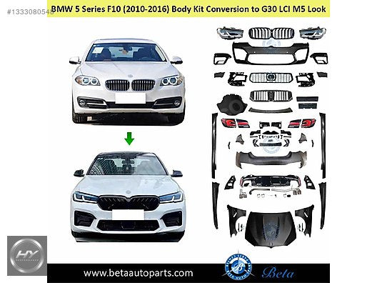 BMW 5 Serisi F10 11-16 için G30 LCI M5 Facelift Dönüşüm Seti