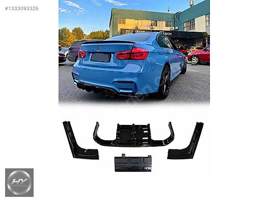 BMW F30 Çin Menşeili M3 Arka Tampon için Difüzör ve Yan Flap Set