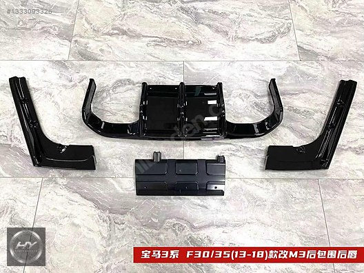 BMW F30 Çin Menşeili M3 Arka Tampon için Difüzör ve Yan Flap Set