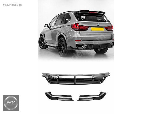 BMW X5 F15 M Sport Uyumlu Arka Difüzör ve Flap Parlak Siyah