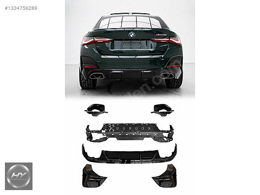 BMW 4 Serisi G26 Gran Coupe Uyumlu M440i Arka Difüzör & Egzoz